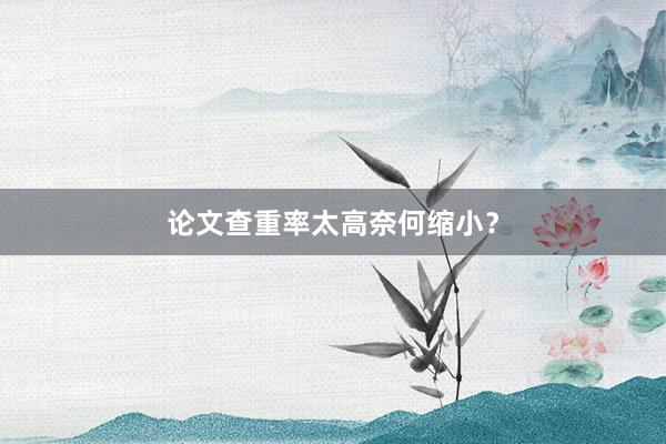 论文查重率太高奈何缩小？