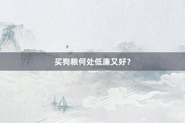 买狗粮何处低廉又好？